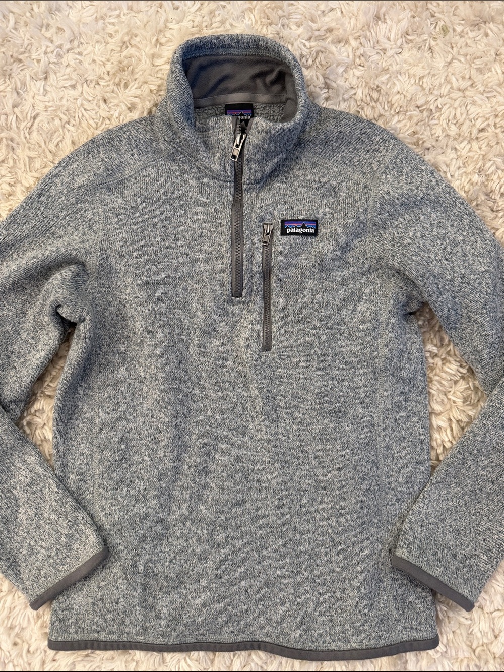 Patagonia Better Sweater 1/4 Zip Fleece Kids Large 12 Gray